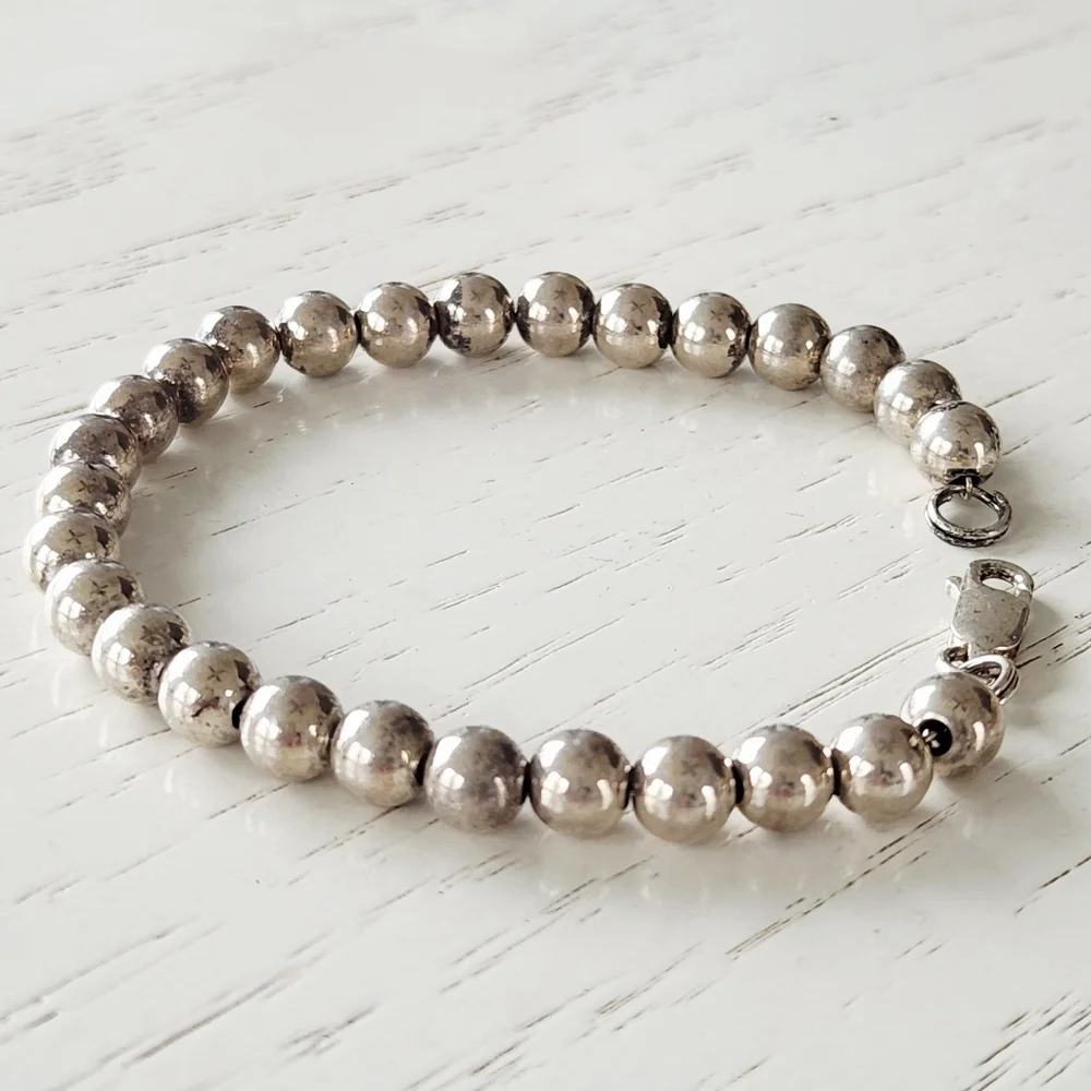 Sterling Silver Bead Bracelet - Picture 1 of 5